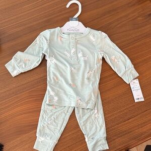Baby Bunny Pajamas - Green